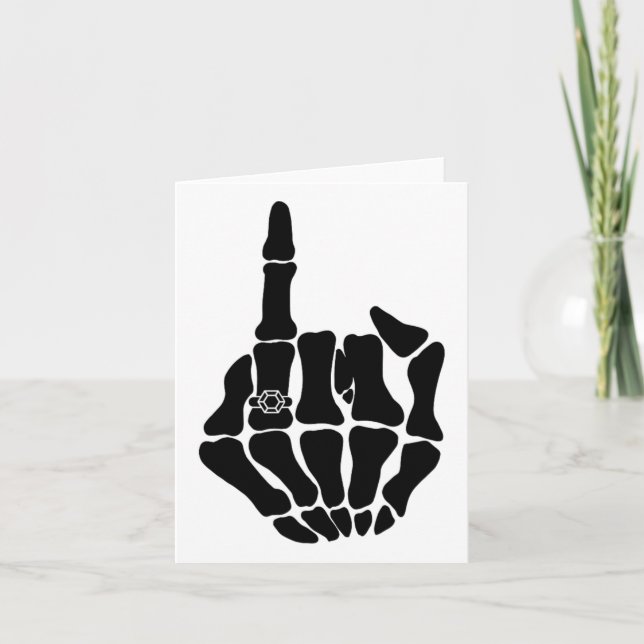 Tarjeta Skeleton Bride Boda se casó con un gótico espumoso (Anverso)