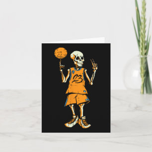 Tarjeta Skeleton Bysketbyll Disstume de Halloween Cráneo d