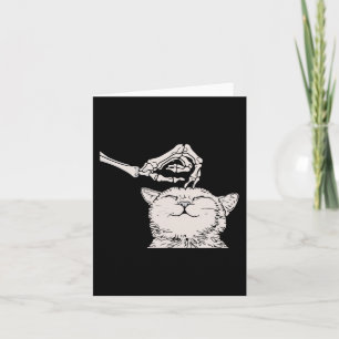 Tarjeta Skeleton Cat Hand Lazy Halloween disfraz Guay Bone