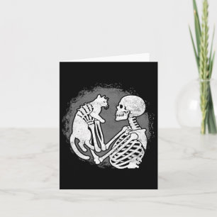 Tarjeta Skeleton Cat Skull Kitty Cute Halloween Halloween