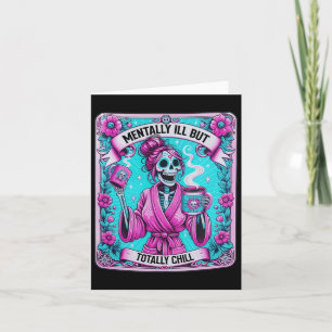 Tarjeta Skeleton Coffee Tarot Card Mentalmente Mal Pero To