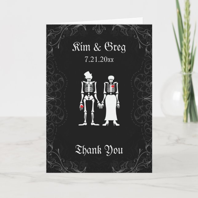 Tarjeta Skeleton Couple Gracias (Anverso)