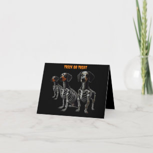 Tarjeta Skeleton Dachshund Halloween