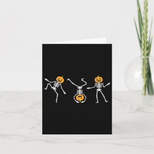 Tarjeta Skeleton Dancing divertida Halloween Calabaza Skel