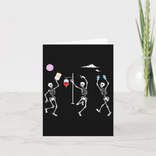 Tarjeta Skeleton Dancing Funny Nurse Skeleton Halloween He