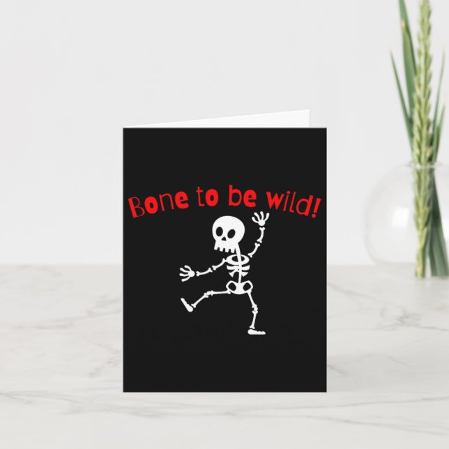 Tarjeta Skeleton Dancing Halloween Funny Bone Wild (Anverso)