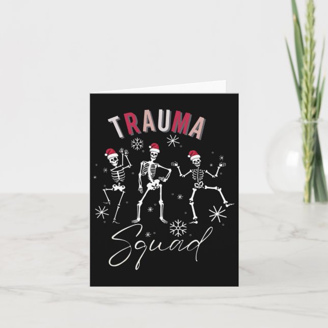 Tarjeta Skeleton Dancing Trauma Enfermeras Navidades Neur (Anverso)