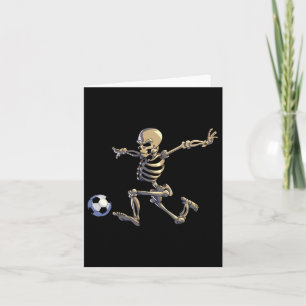Tarjeta Skeleton de fútbol Halloween Hombres Jugador de fú