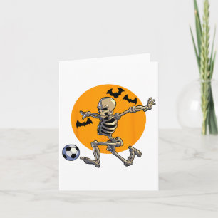 Tarjeta Skeleton de fútbol Halloween Hombres Jugador de fú