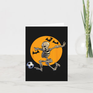 Tarjeta Skeleton de fútbol Halloween Hombres Jugador de fú