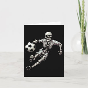 Tarjeta Skeleton de fútbol jugando al fútbol Halloween Sku