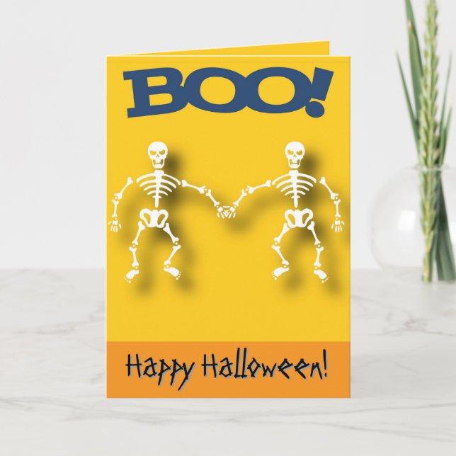 Tarjeta Skeleton editable Halloween  (Anverso)
