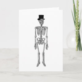 Tarjeta Skeleton en un sombrero superior