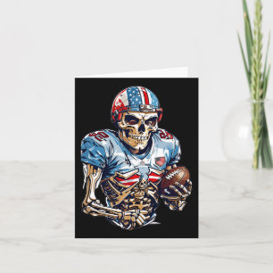 Tarjeta Skeleton Futbolista Americano Gráfico de Halloween