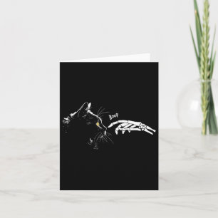 Tarjeta Skeleton Gato Negro Mano Boop Halloween Gatos Cuid