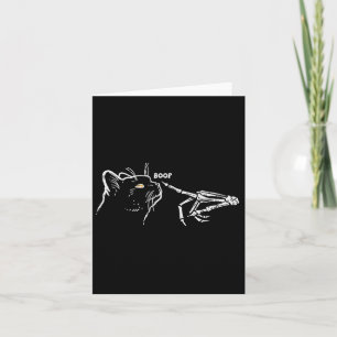 Tarjeta Skeleton Gato Negro Mano Boop Halloween Mascotas M