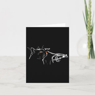 Tarjeta Skeleton Gato Negro Mano Boop Halloween Mascotas M