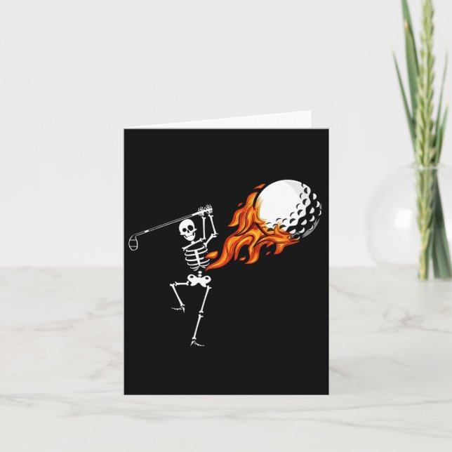Tarjeta Skeleton Golf Funny Halloween Disstuve Golf Spor (Anverso)