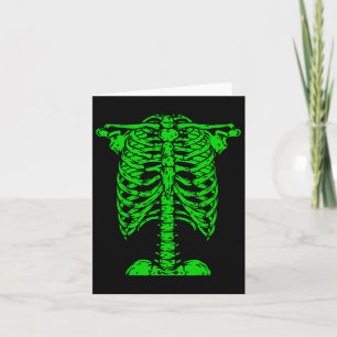 Tarjeta Skeleton Green Rib Cage Bone Costume Halloween Gra
