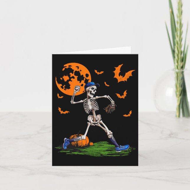 Tarjeta Skeleton Halloween Halloween Hombres Temporada de  (Anverso)