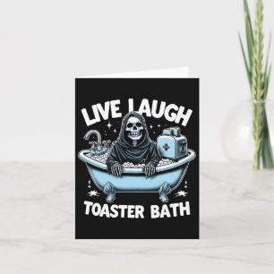 Tarjeta Skeleton Halloween Lauder en vivo Diseño de baños 
