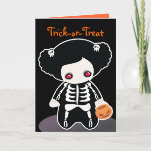 Tarjeta Skeleton Halloween para niños