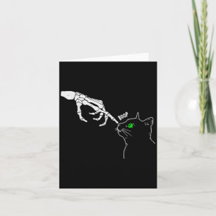 Tarjeta Skeleton Hand Boop Sobre La Nariz De Gatos En Hall
