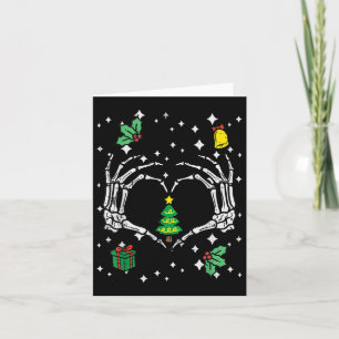 Tarjeta Skeleton Hand Heart Christmas Tree Xmas Hombres Mu