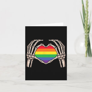 Tarjeta Skeleton Hand Heart Rótulo Retro Halloween Lgbt Ll