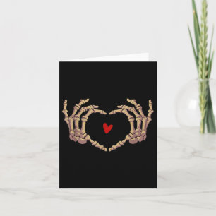 Tarjeta Skeleton Hand Love Heart Halloween Day Spooky Seas