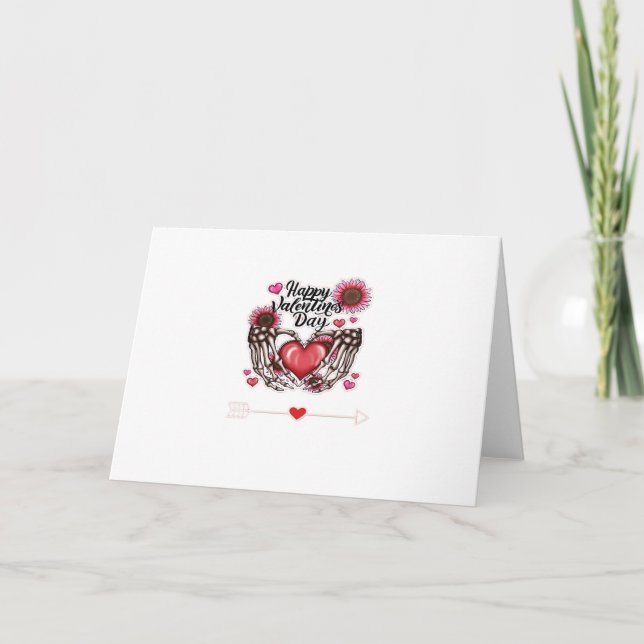 Tarjeta Skeleton Hands Día de San Valentín Classic (Anverso)
