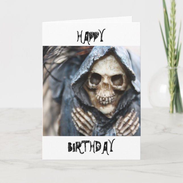 Tarjeta Skeleton Happy Birday (Anverso)