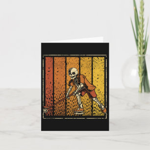 Tarjeta Skeleton Hockey Halloween Halloween Hockey sobre H