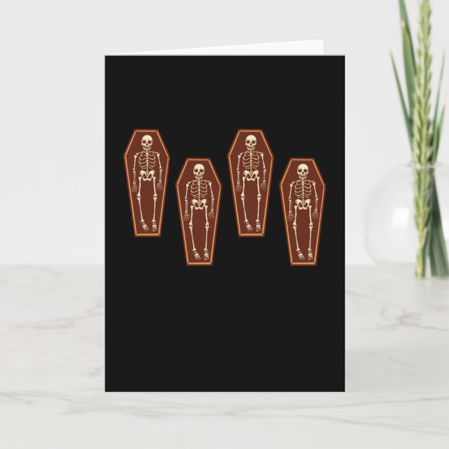 Tarjeta Skeleton In Coffin Coffins Halloween (Anverso)