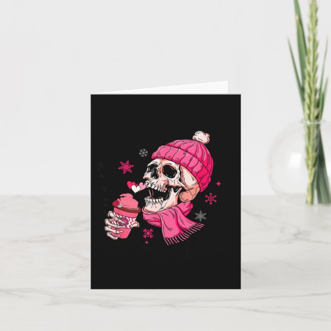 Tarjeta Skeleton It's Cold Outside Like My Heart Valentine (Anverso)