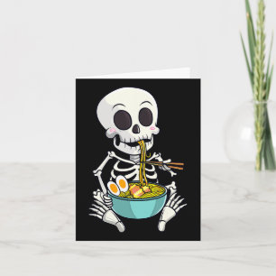 Tarjeta Skeleton Japonés Ramen Noodles Anime Halloween Co
