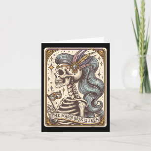 Tarjeta Skeleton Mardi Gras Queen Tarot Card Fat Martes C