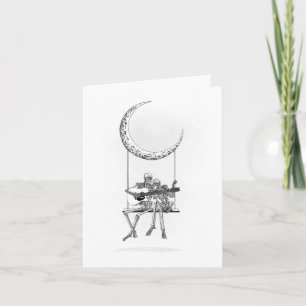 Tarjeta Skeleton Moon Band Tees - Rock And Roll Concert Gr