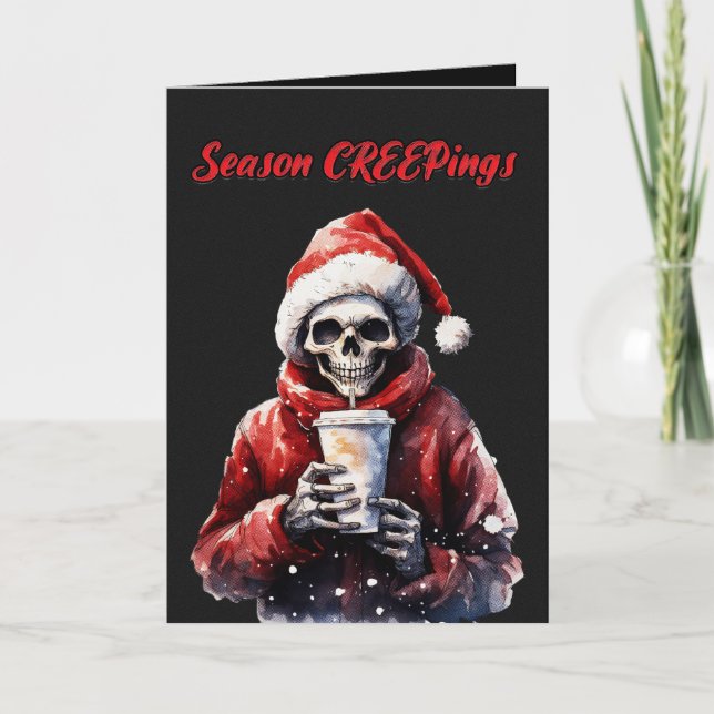 Tarjeta Skeleton Navidades de la temporada de Creeping (Anverso)