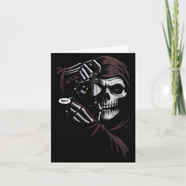 Tarjeta Skeleton Photographer Funny For Men Women  (Anverso)