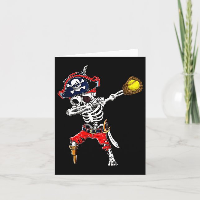 Tarjeta Skeleton Pirate &amp; costo de Halloween de la pel (Anverso)