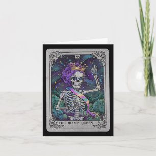 Tarjeta Skeleton Queen Tarot Card Bruja gótica Halloween