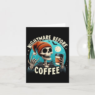 Tarjeta Skeleton retro Halloween Café Mug Scary Night Be