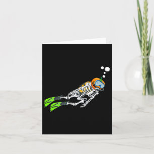 Tarjeta Skeleton Scu Buceo Halloween Calabaza