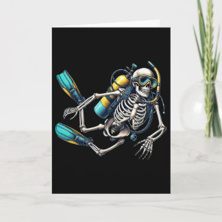 Tarjeta Skeleton Scu Buceo Halloween Skeleton Scu Diver
