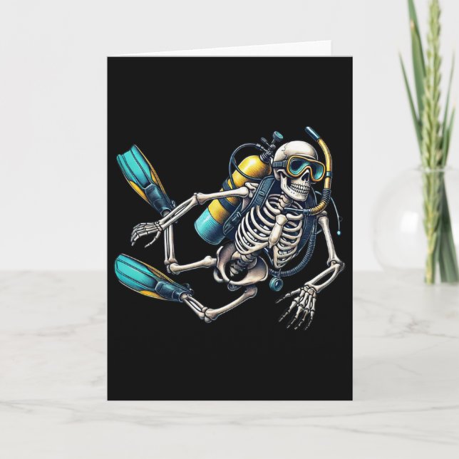 Tarjeta Skeleton Scu Buceo Halloween Skeleton Scu Diver (Anverso)