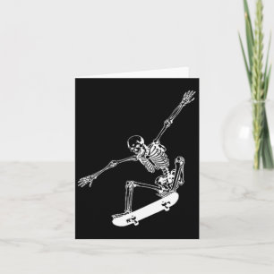 Tarjeta Skeleton Skateboard Skull Halloween Skateboarding