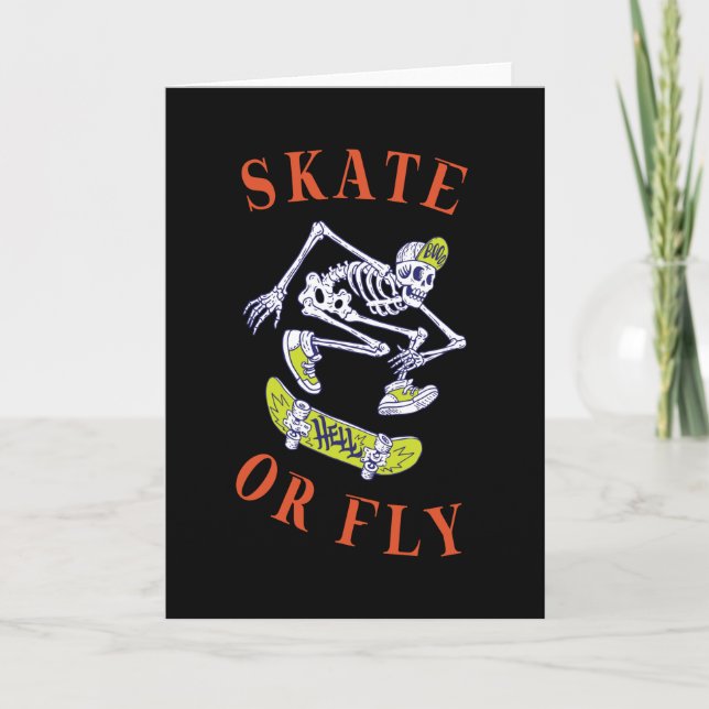 Tarjeta Skeleton Skateboarder (Anverso)