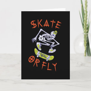 Tarjeta Skeleton Skateboarder