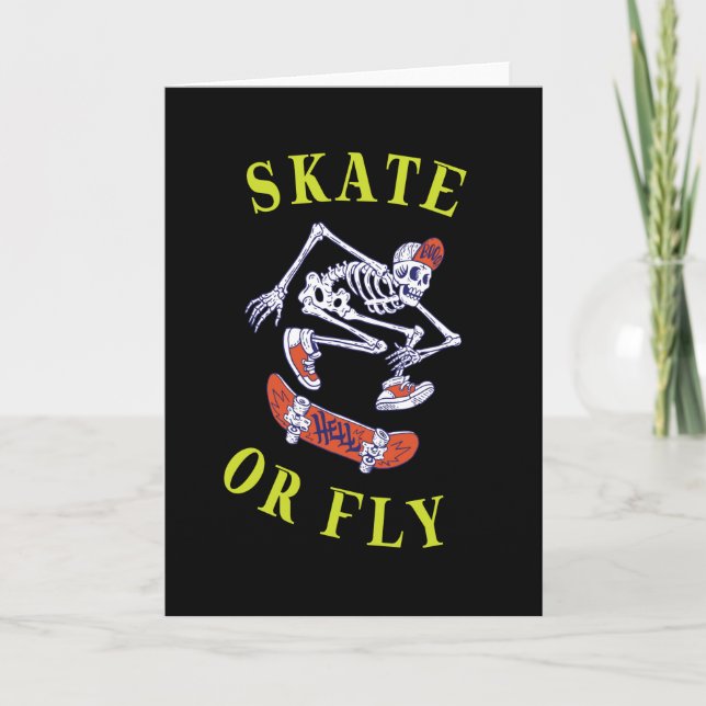 Tarjeta Skeleton Skateboarder (Anverso)